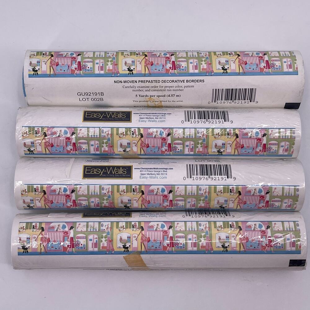 Chesapeake Wallpaper Border City Shopping 4 Rolls 20 Yards Total 8.5 inch Wide - Picture 3 of 5